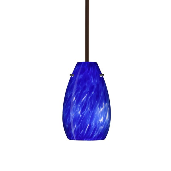 Besa Lighting Pera 9 Stem Pendant, Blue Cloud, Bronze Finish, 1x9W LED 1TT-412686-LED-BR - main